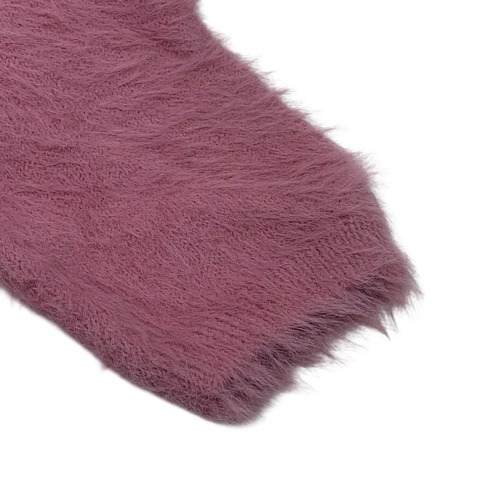 Ellen Tracy Long Sleeve Fuzzy Knit Pullover Sweater Dusty Rose Pink Cozy Soft M‎